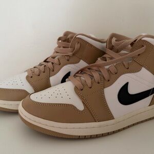 Nike Beige and White High-Top Sneakers
